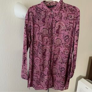 Purple Paisley Button Up